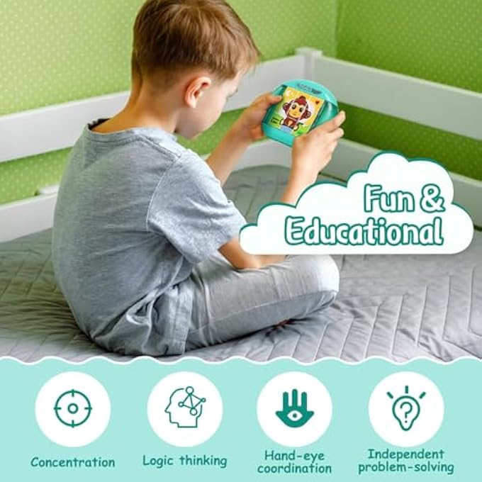 3D ROTATING PUZZLES FOR TODDLERS 3 4 5 6 WITH LANYARD TRAVEL TOYS FOR TODDLERS ON AIRPLANE ACTIVITIES TOYS FOR KIDS, FINE MOTOR SKILLS (9 PCS, ANIMALS) - Image 2